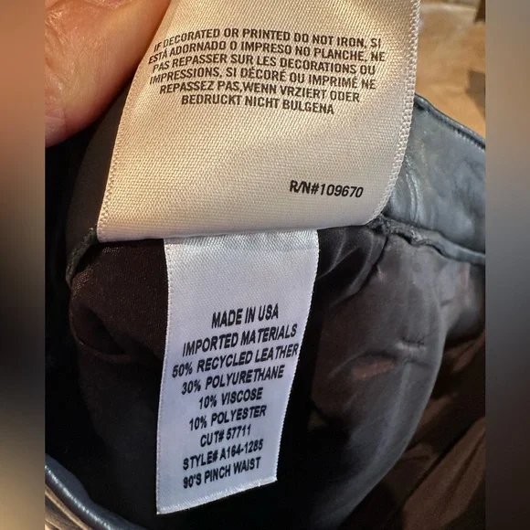 AGOLDE 90s Pinch Waist recycled leather gray pants 24 - Picture 5 of 12